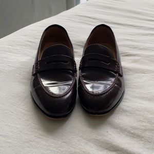 J.Crew Chocolate Brown Leather Penny Loafers